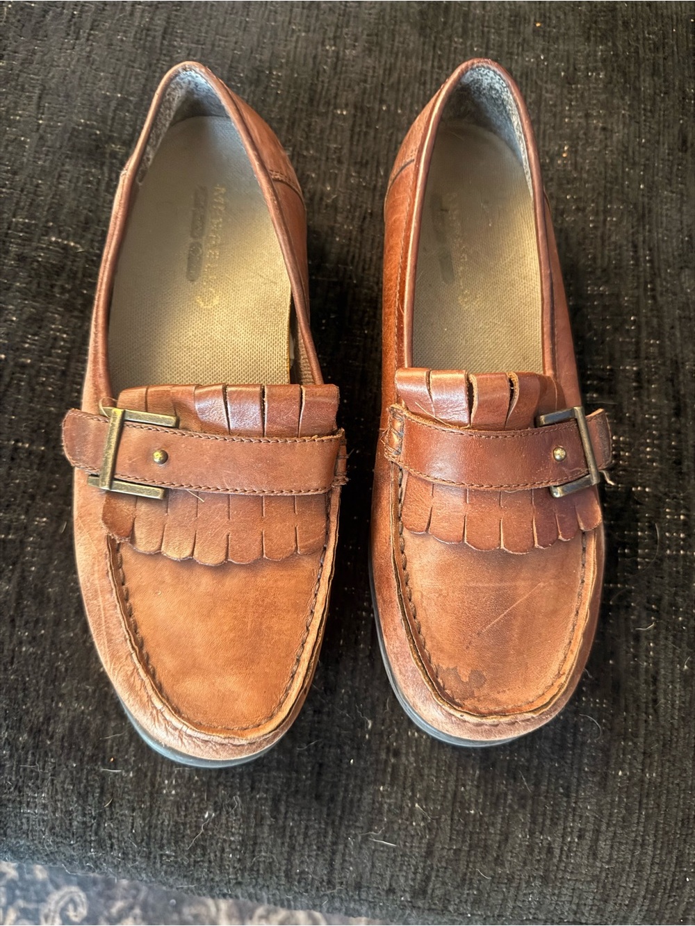 Women's Brown Leather Tassel Kiltie Loafers